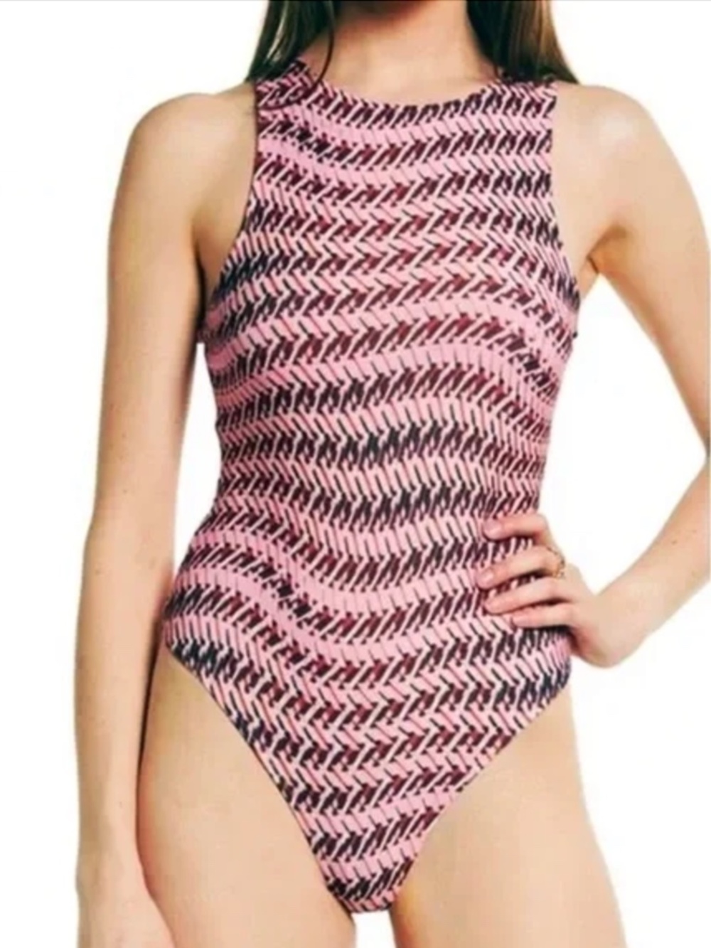 Nordstrom OPEN EDIT Thong Cut Out Keyhole Bodysuit Tank Leotard NWOT
